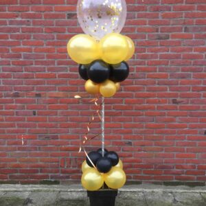 Ballonnen Pilaar led Bloempot goud zwart