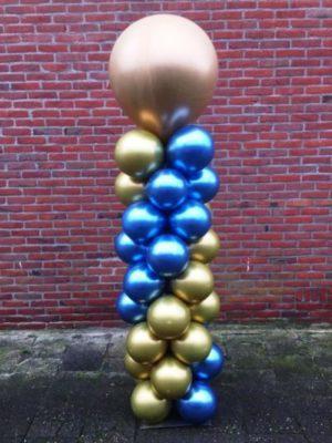 Ballonnen Pilaar Chrome met topballon