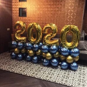 Ballonnen Pilaar Chrome cijfers 2020