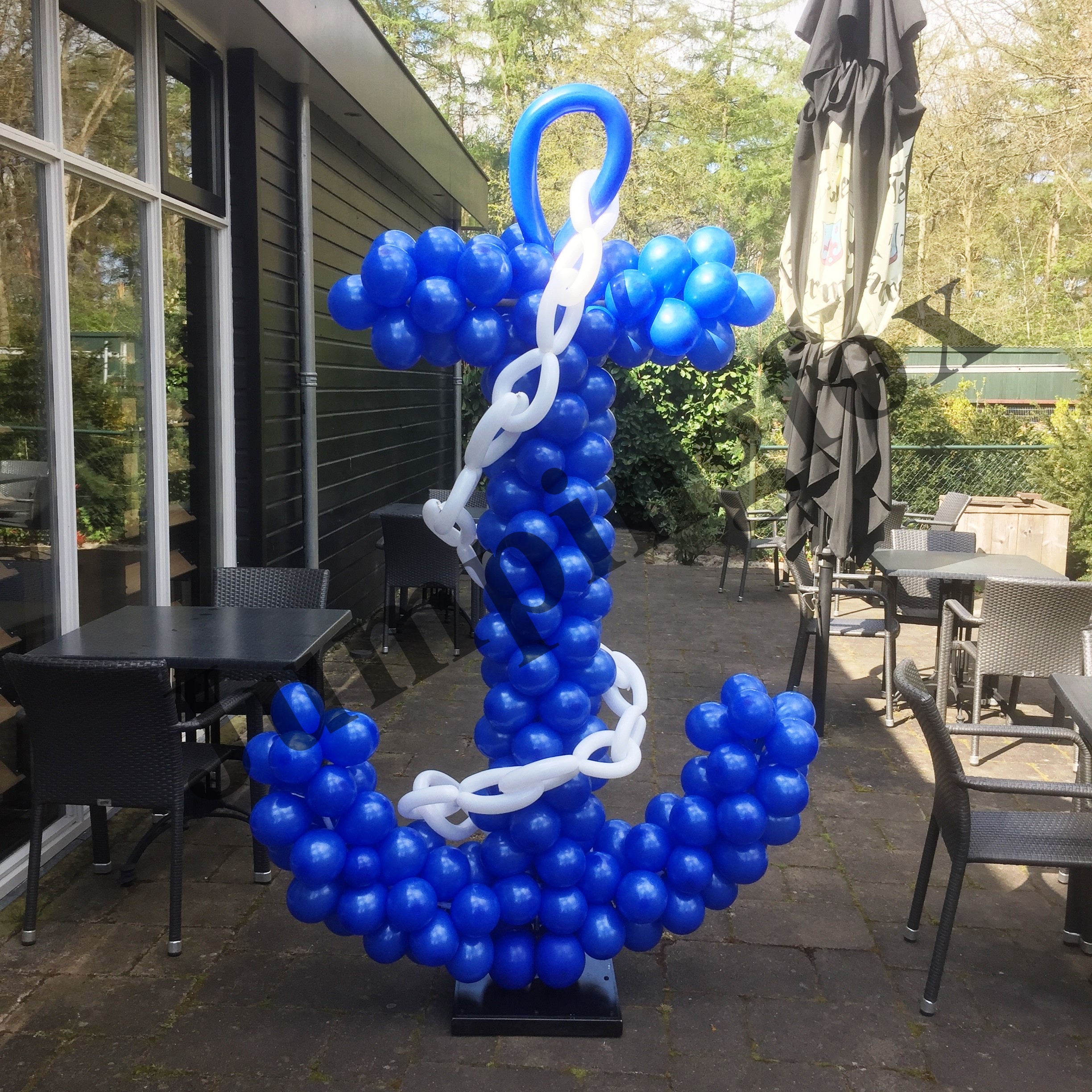 Ballonnenpilaar anker blauw