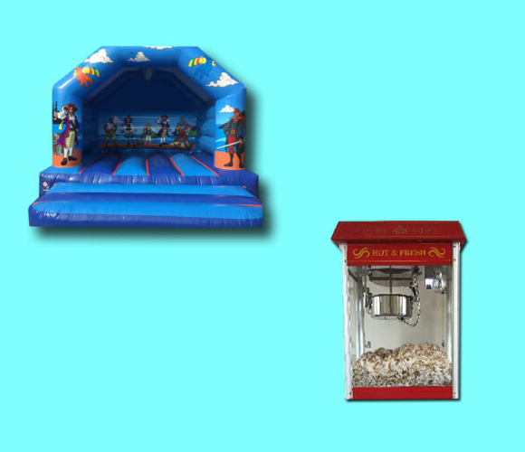 Springkussen Piraat + Popcorn Machine