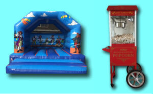 popcorn machine + springkussen