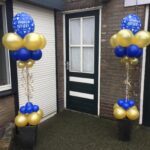 Ballonnenpilaren led bloempotten blauw goud