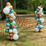 Ballonnen pilaar organisch met blaadjes