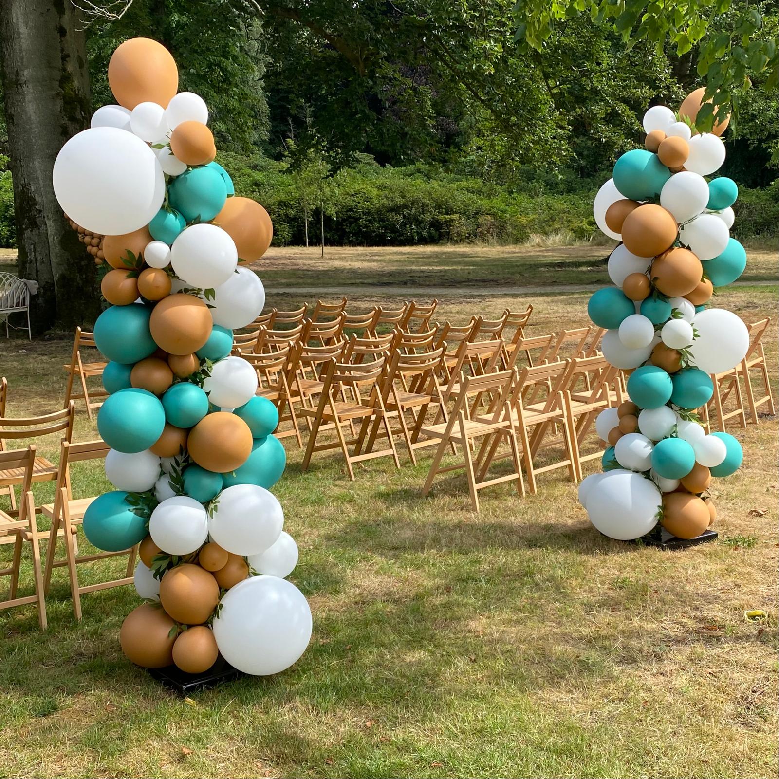 Ballonnen pilaar organisch met blaadjes