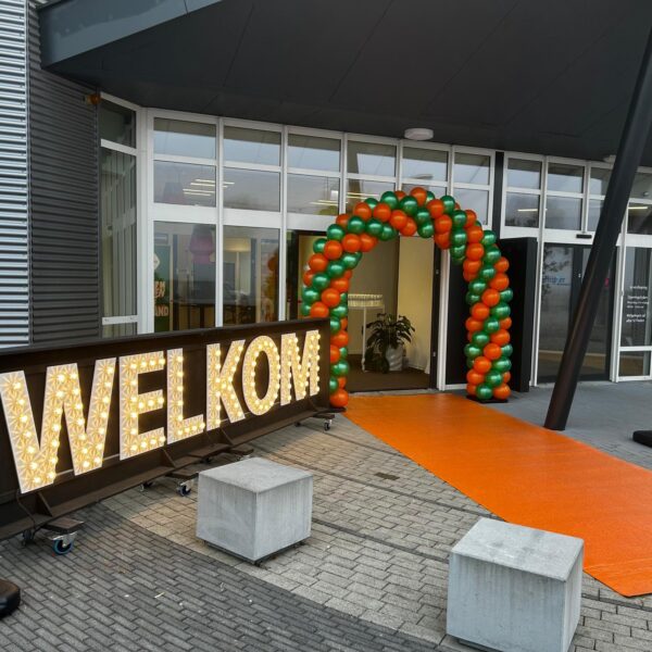 Ballonnenboog dubbele deur groen oranje - Afbeelding 2