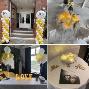 Event Styling-trouwfeest goud wit