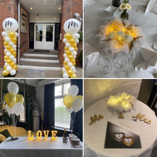 Event Styling-trouwfeest goud wit